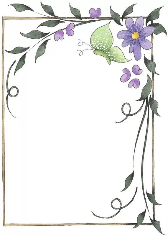 Красивые шаблоны для ворда оформление бесплатно Floral border design, Flower drawing, Flower frame