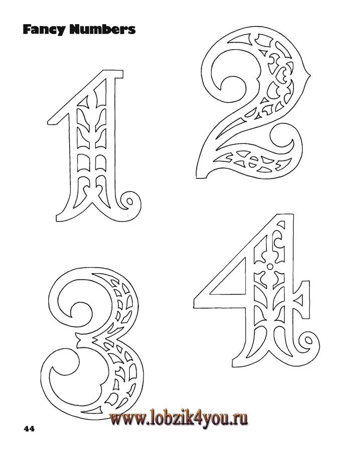 Красивые шаблоны цифр для оформления Художественное выпиливание .:. Classic Fretwork Scroll Saw Patterns (Sterling 19