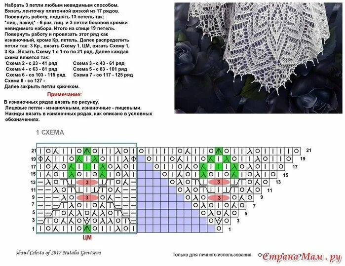 Красивые шали спицами со схемами и описанием Шали, шарфы, палантины Записи в рубрике Шали, шарфы, палантины Дневник Sunflower