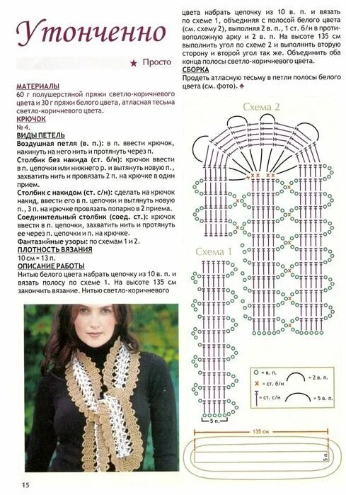 Красивые шарфики крючком со схемами Летние шарфики крючком + схемы. GHALA ASTRA Дзен