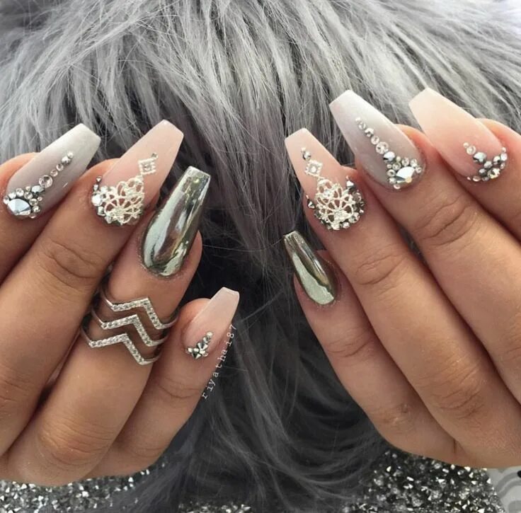 Красивые шикарный дизайн ногтей Loading... Bling nails, Glam nails, Cute acrylic nails