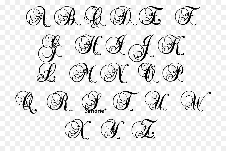 Красивые шрифты для ников на русском оформления Corsivo Lettera Calligrafia Tutti i tappi di Carattere - altri scaricare png - D