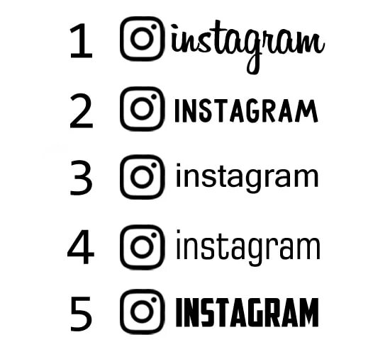 Красивые шрифты для оформления инстаграма Комплект наклеек Instagram из 5 штук на авто - Купить с доставкой по Москве и вс