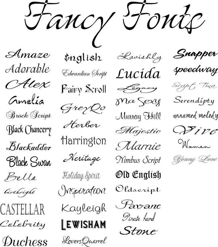 Красивые шрифты для оформления текста Tattoo Fonts and Tattoo Lettering for Your New Tattoo Tattoo lettering, Tattoo l