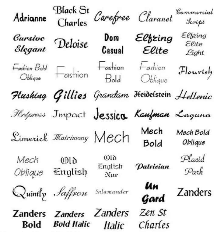 Красивые шрифты для оформления текста Carefree, claranet etc.... Tattoo font styles, Tattoo lettering fonts, Tattoo fo