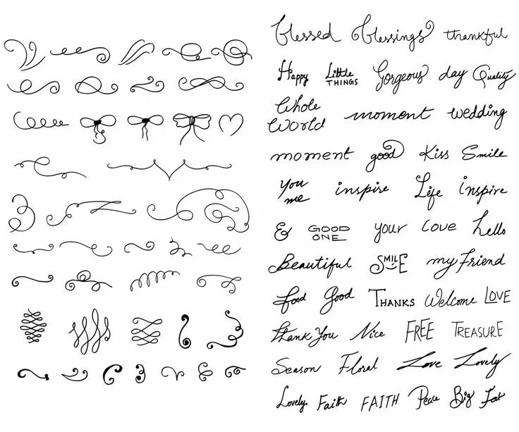 Красивые шрифты для оформления текста Hand-Drawn Vector Elements Kit & 15 Bonus Logos - Vol.1 - Graphicsfuel Hand draw