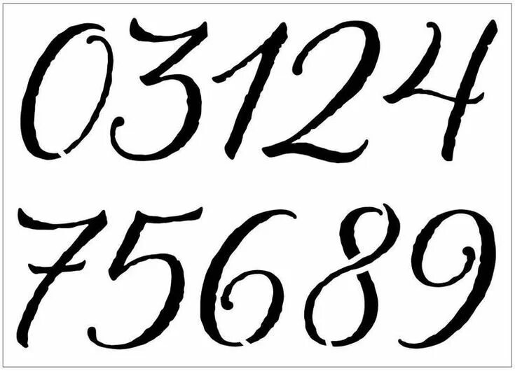 Красивые шрифты цифры для оформления Pin by Pamela on Designs, Stencils, Templates & Ideas Number fonts, Lettering, H