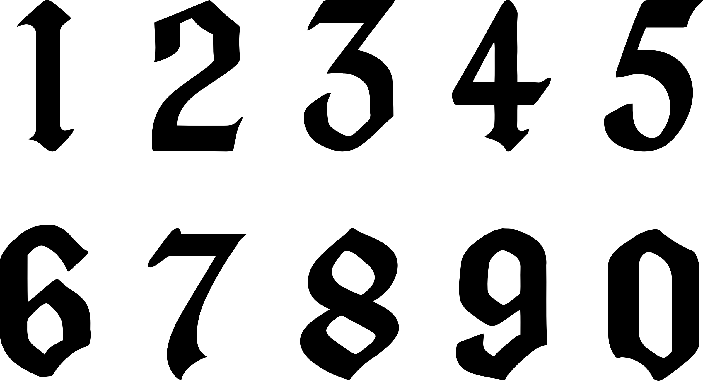 Красивые шрифты цифры для оформления Black Numbers Clipart - (2400x1301) Png Clipart Download