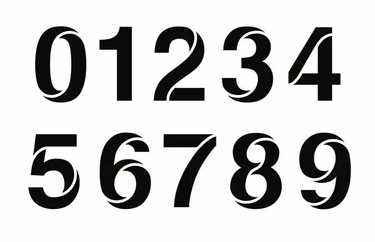 Красивые шрифты цифры для оформления Illustration Numbers typography, Number fonts, Numbers font