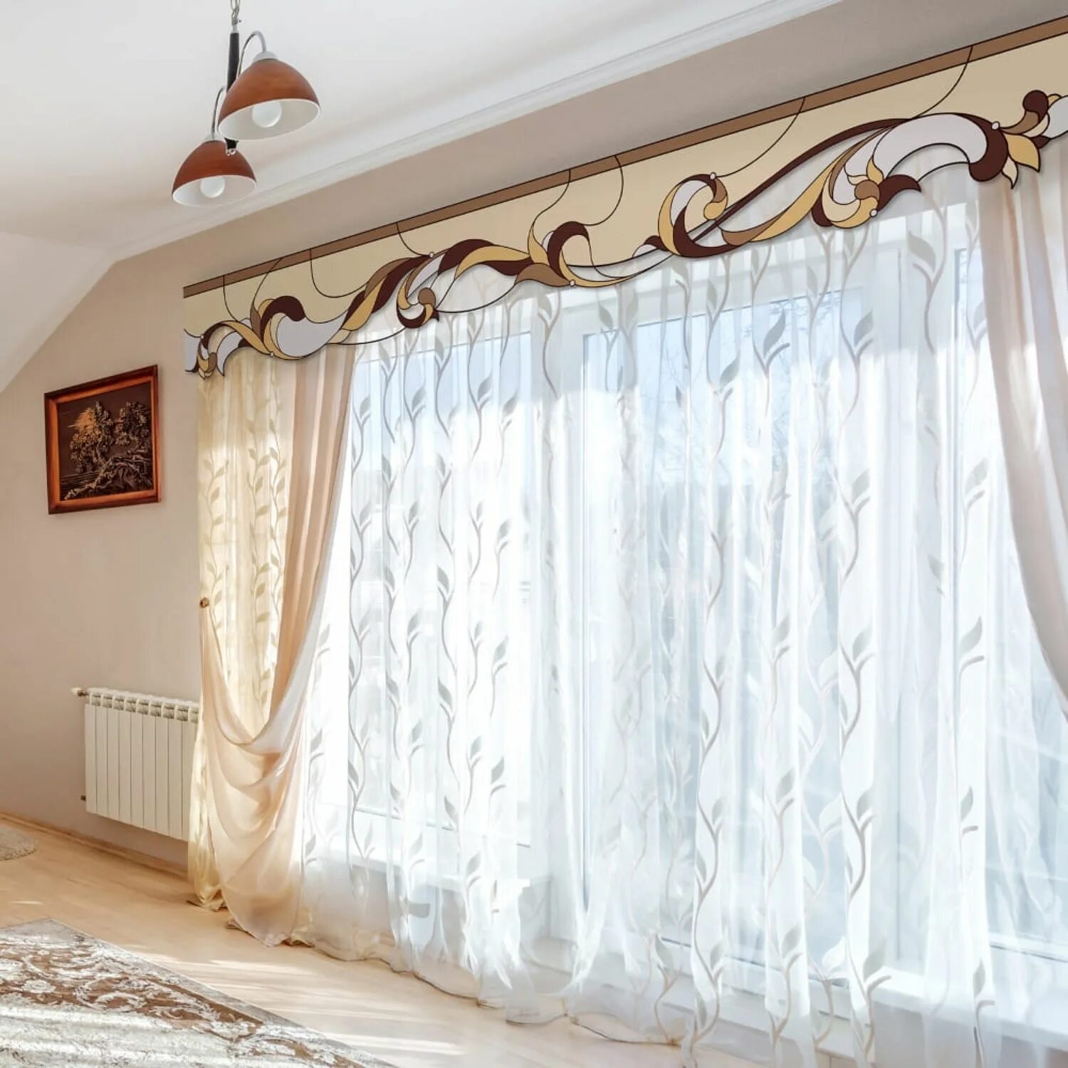 Красивые шторы без ламбрекена фото Новинка! Ламбрекены ручной работы "Витраж" в интернет-магазине Ярмарка Мастеров 