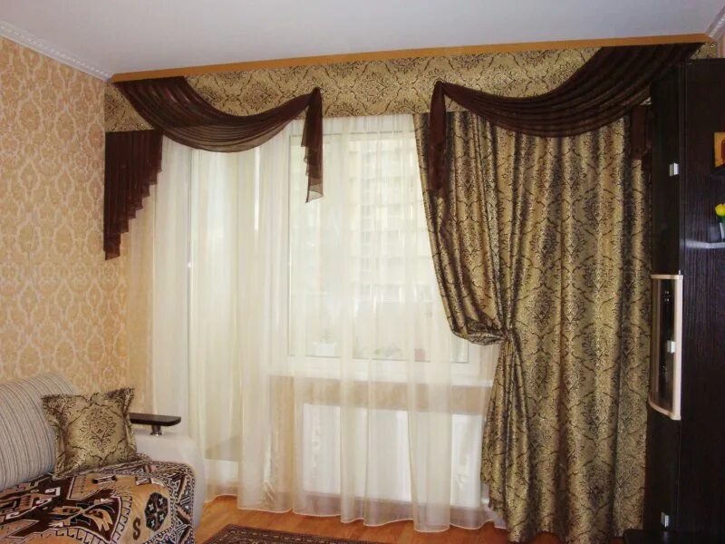 Красивые шторы без ламбрекена фото Двухцветные шторы для гостиной (15)