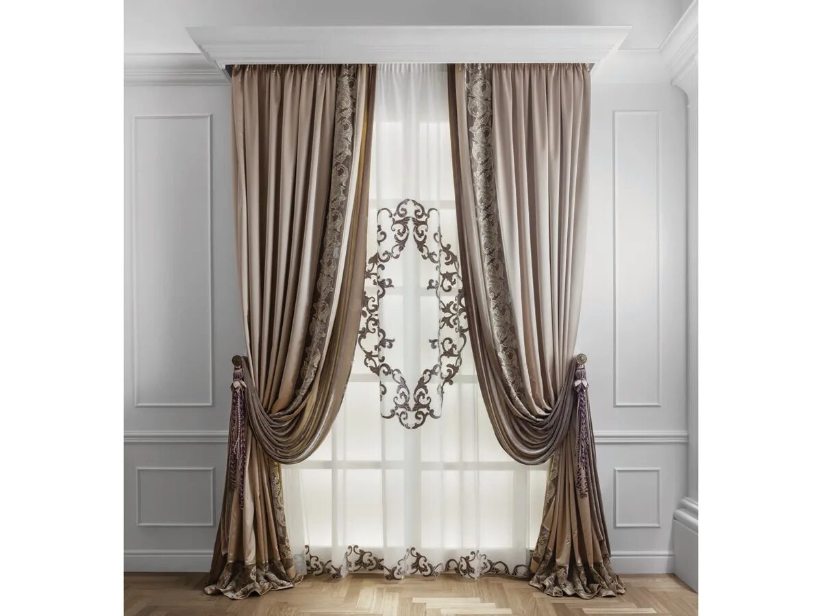 Красивые шторы классика фото Итальянские шторы и тюль Palazzo con Centrale фабрики Chicca Orlando - Ital-Coll