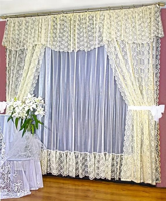 Красивые шторы тюль фото 0003/1, MERY (Мэри), цвет ВАНИЛЬ, Размеры: тюль - 500 см ширина, 270 см высота. 