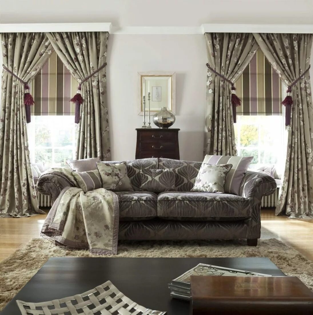 Красивые шторы в интерьере фото Декор для штор Cottage living rooms, Home, Cozy living rooms