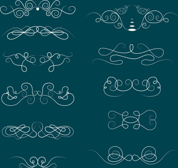Красивые символы для оформления Decoration symbol design elements classical symmetric curves style ai eps vector