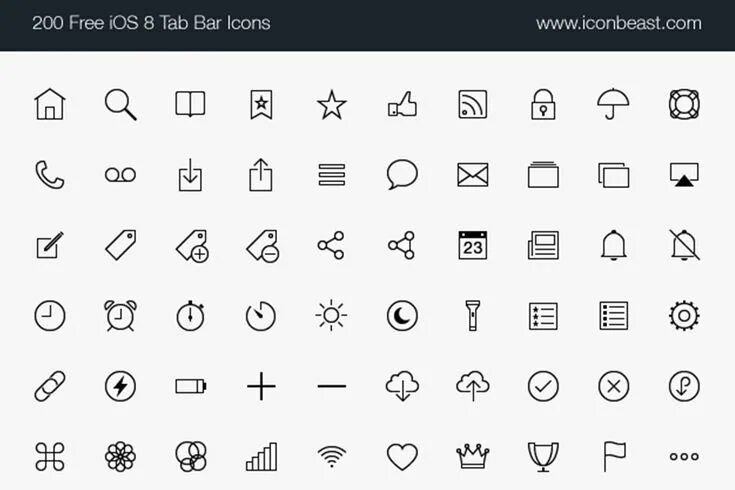 Красивые символы для оформления профиля 500 Free iOS Tab Bar Icons Icon, Design freebie, Free design resources