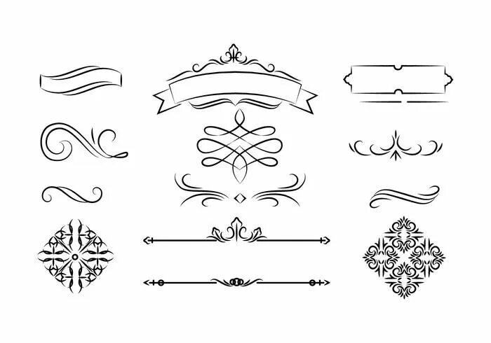 Красивые символы для оформления текста Wedding Invitation Element Vector Wedding vector art, Wedding invitation vector,