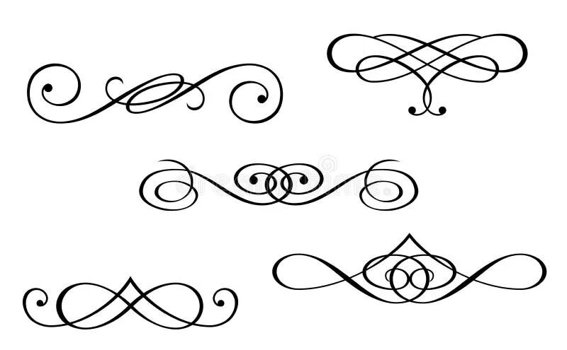 Красивые символы для оформления текста скопировать Monograms and Swirl Elements Stock Vector - Illustration of beautiful, backgroun