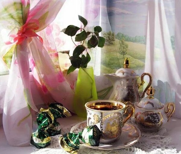Красивые сказочные картинки с добрым утром Épinglé sur Teacups,Teapots,Tea Party