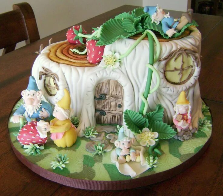 Красивые сказочные торты для оформления распечатать gnome-harvest Cake, Tree stump cake, Fairy cakes