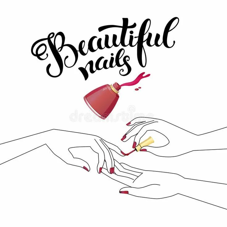 Красивые слова мастеру маникюра Beautiful manicure illustration vector illustration Manicure, Hand drawn letteri