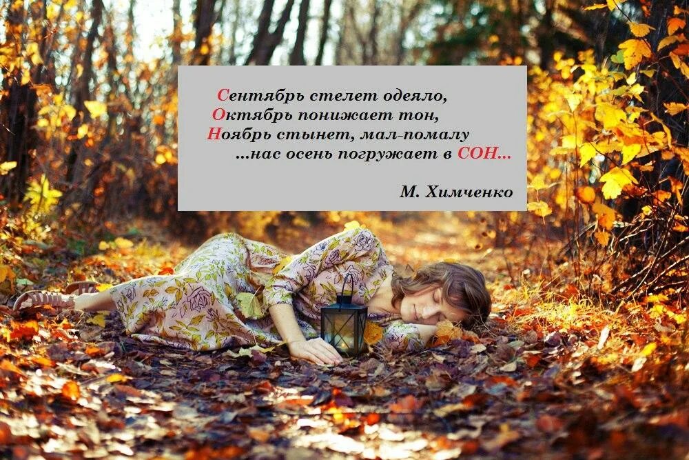 Красивые слова про осень короткие для фото Осень - это СОН - стихотворение поэта