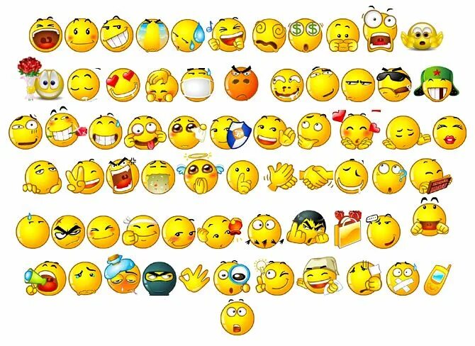 Красивые смайлики для оформления Taking Scott Fahlman's typed emoticons as starting point, instant messaging appl