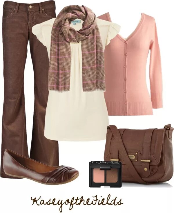 Красивые сочетания с коричневым в одежде Pink and Brown Brown pants outfit for work, Casual work outfits, Brown outfit