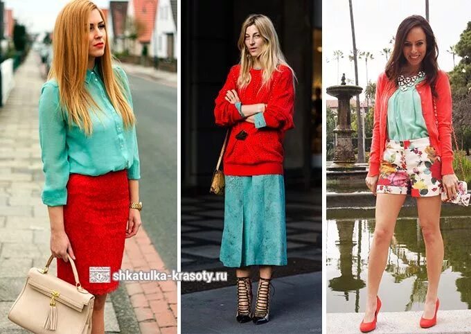 Красивые сочетания с красным в одежде сочетание красного в одежде Color blocking outfits, Scarlet clothing, Stylish ou