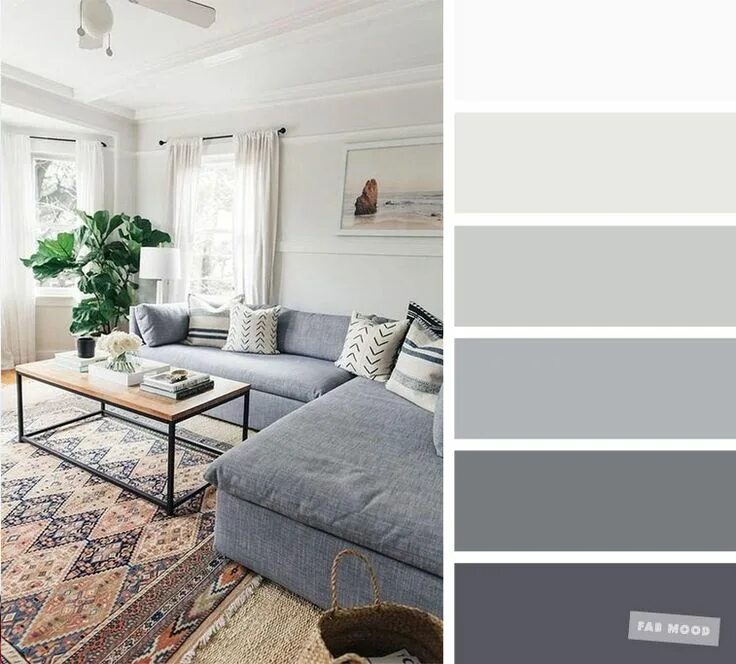 Красивые сочетания с серым цветом в интерьере The best living room color schemes - Grey Palette Living room color schemes, Goo