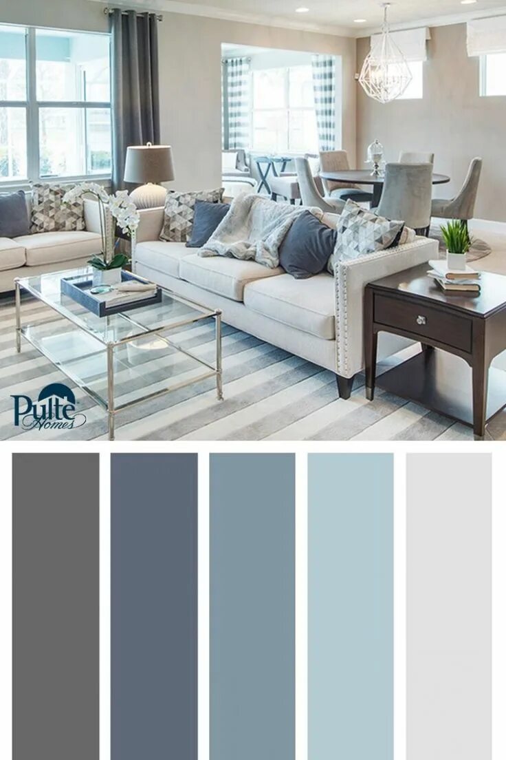 Красивые сочетания с серым цветом в интерьере Bedroom Space Colors Palette Living room decor colors, Living room color schemes