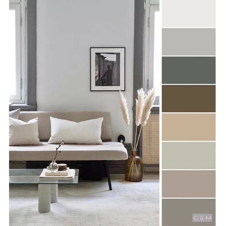 Красивые сочетания с серым цветом в интерьере Pin di Color Inspiration Interior, Warna cat untuk rumah, Desain interior