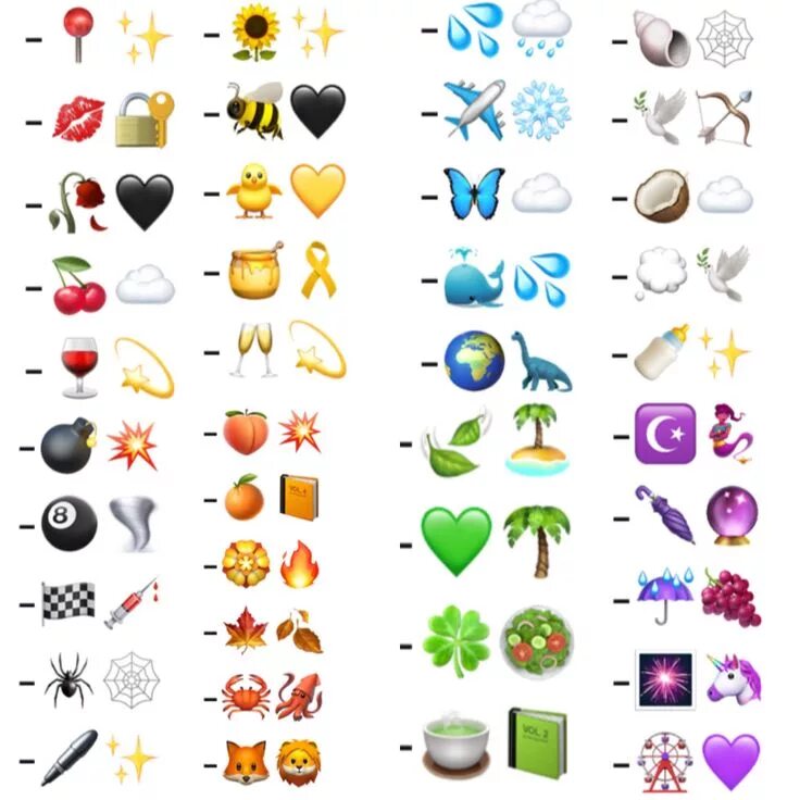Красивые сочетания символов для оформления Adorable Emoji Drawings for Instagram Captions