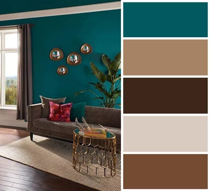 Красивые сочетания в интерьере Mid-century modern color scheme. Насыщенная и стильная цветовая палитра в стиле 