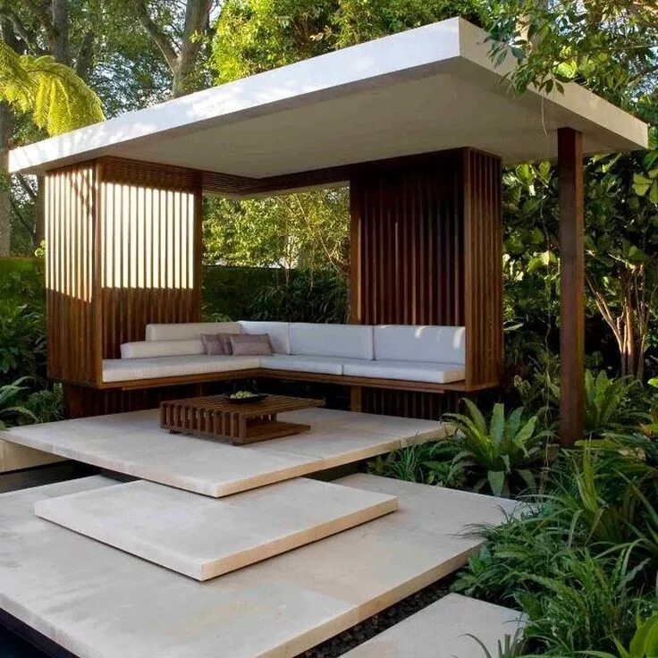 Красивые современные беседки фото 40 cамых красивых дачных беседок Modern gazebo, Modern garden design, Modern gar