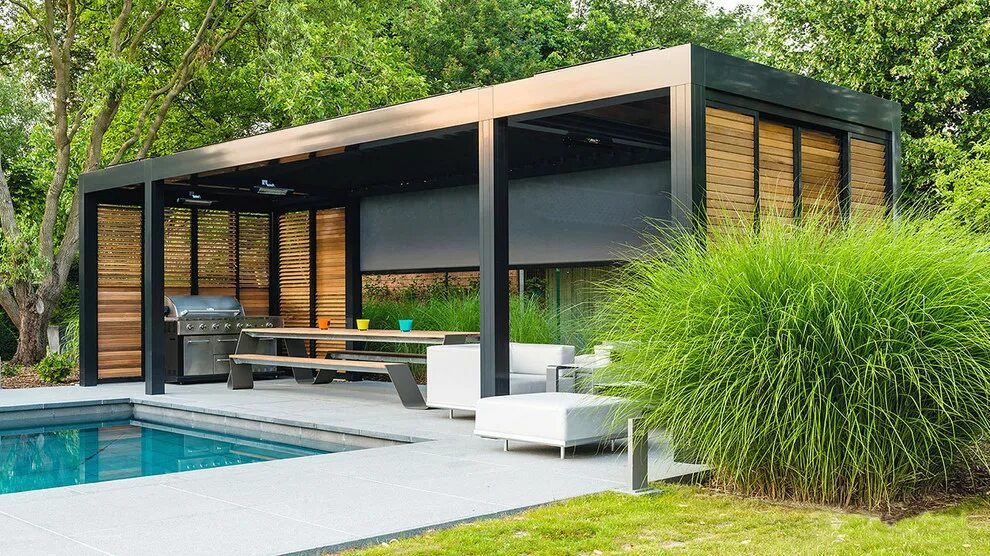 Красивые современные беседки фото 18x12 Freestanding Aluminum Pergola Retractable Cover With Waterproof - Buy Alum