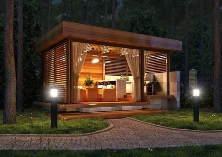 Красивые современные беседки фото Закрытые беседки и садовые домики в Lago Verde Modern gazebo, Backyard gazebo, O