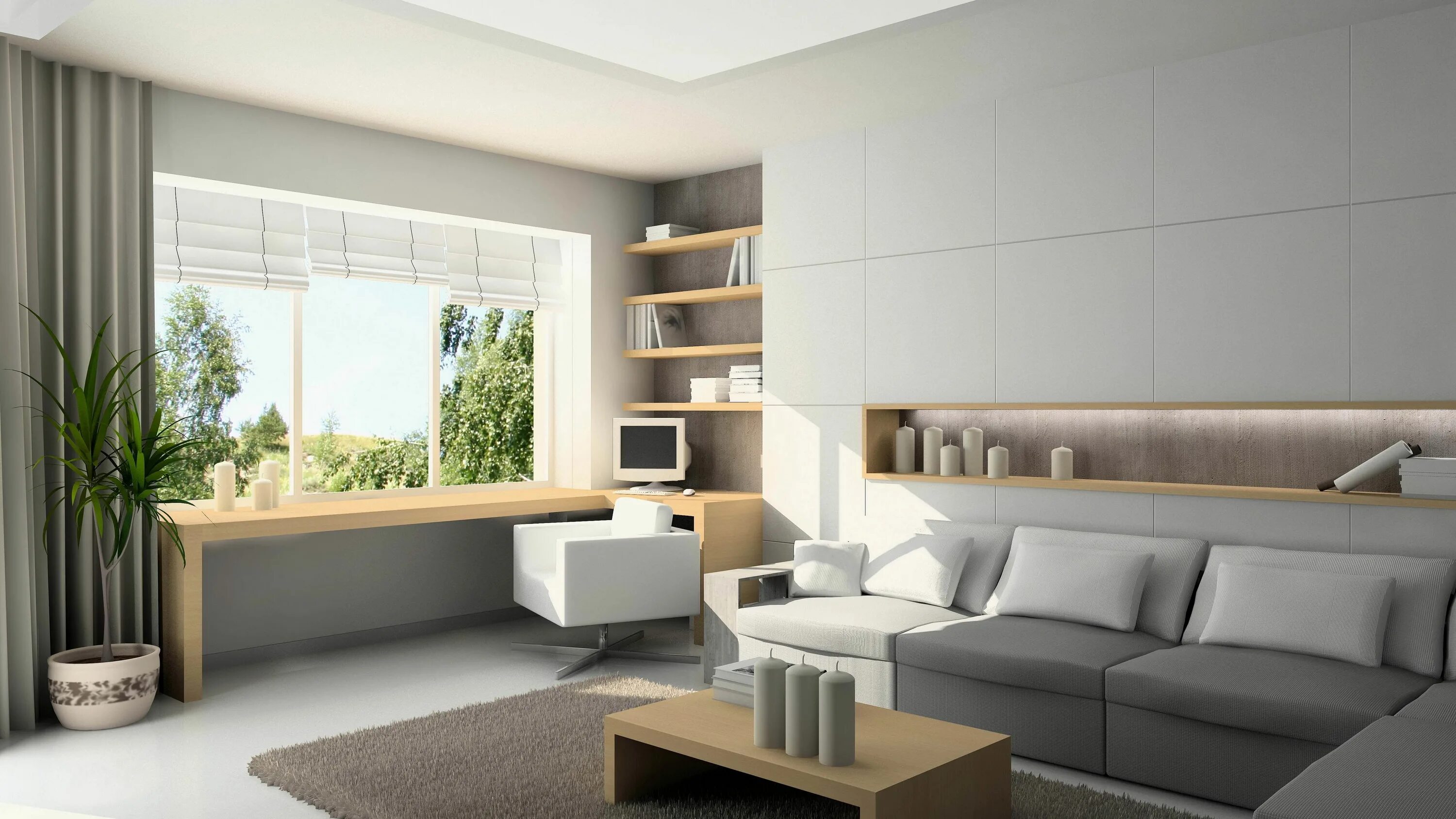 Красивые современные интерьеры комнат Download wallpaper 3840x2160 sofa, furniture, interior design, style, comfort 4k
