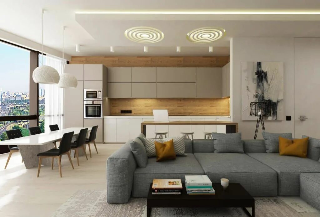 Красивые современные интерьеры квартир Кухня в студии homify Прямоугольные гостиные, Интерьер, Дизайн интерьера