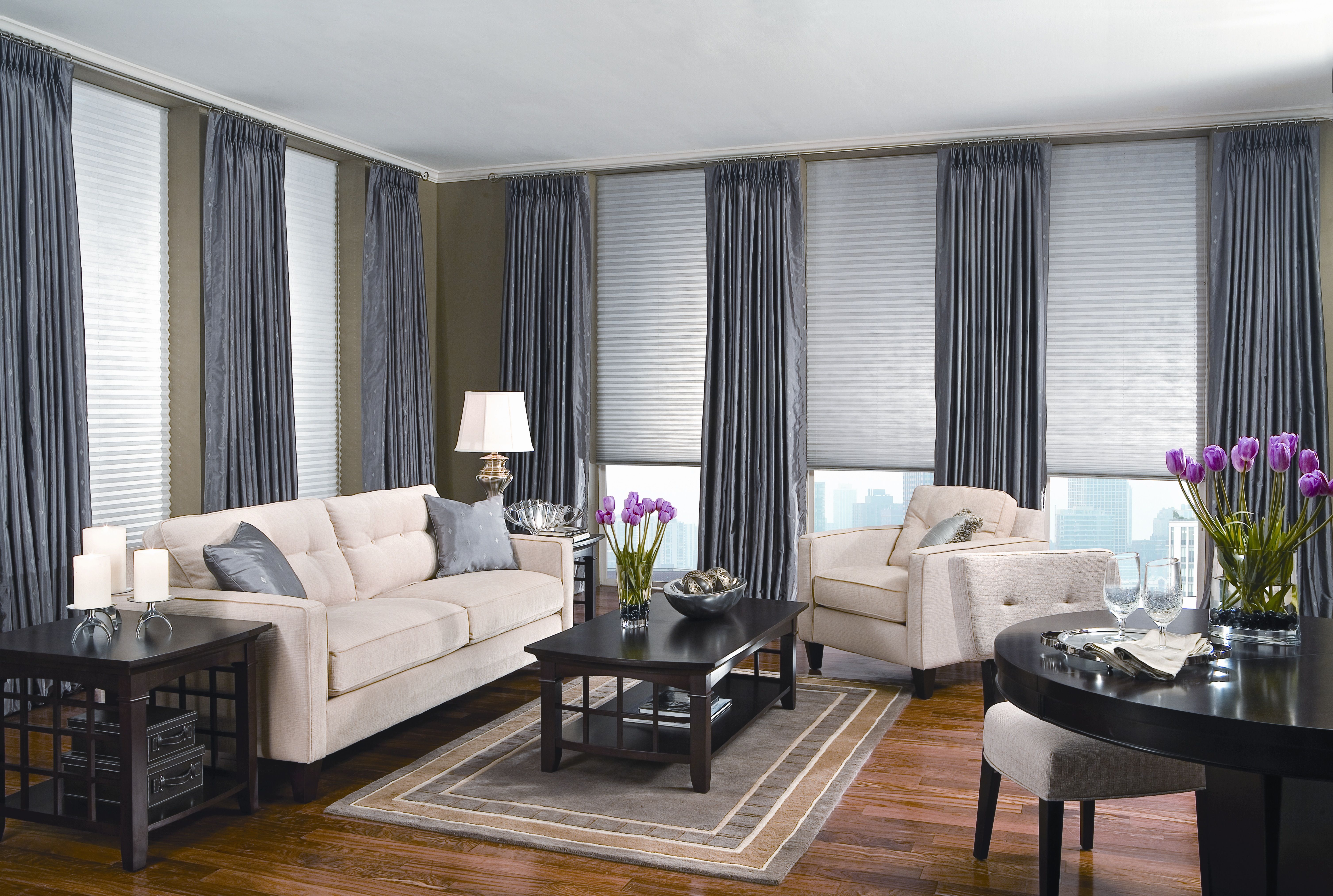 Красивые современные шторы фото setting panels and blinds from ceiling raises the height of the room... Curtains