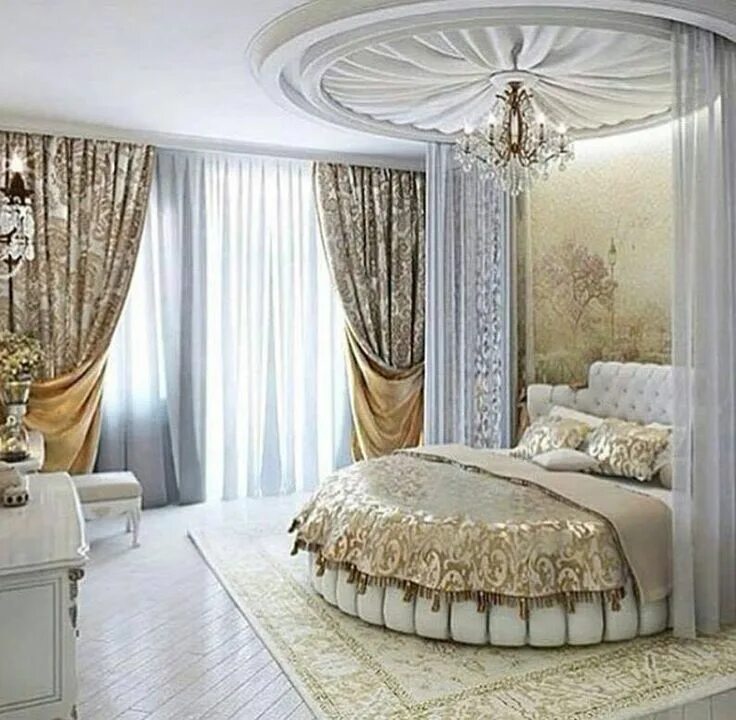 Красивые спальни интерьер дизайн фото 123bricolage.fr Page D'accueil Круглые кровати, Интерьеры спальни, Дизайн интерь