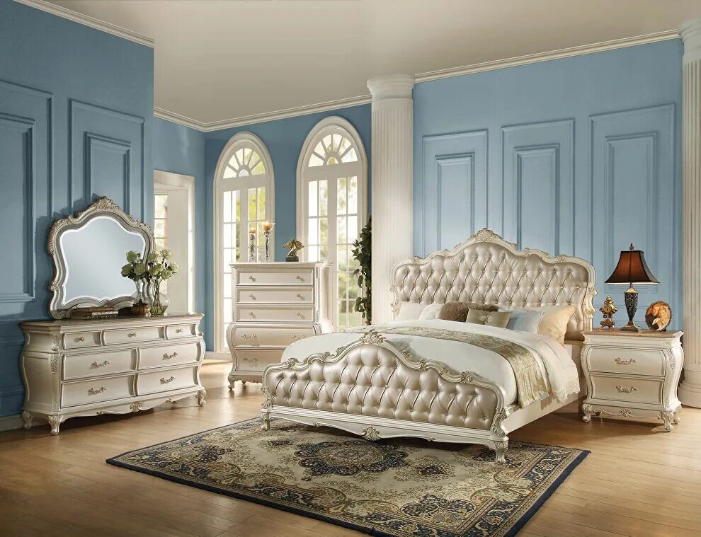 Красивые спальные гарнитуры фото и цены Acme Chantelle King Size Bed 23537EK Bedroom sets queen, Bedroom sets, Bedroom s