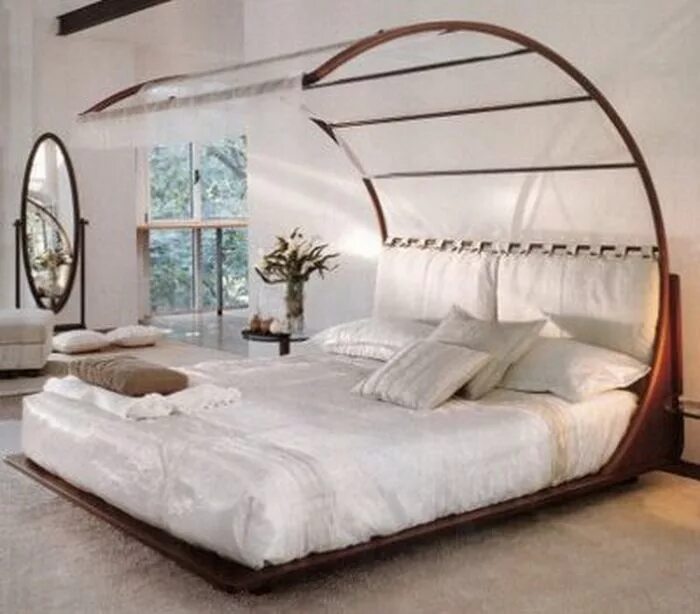 Красивые спальные кровати фото Кровать с балдахином Unique bedroom design, Unique bed design, Romantic bedroom 