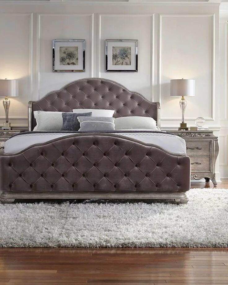 Красивые спальные кровати фото Bella Terra Tufted King Bed Luxurious bedrooms, Home decor bedroom, Bedroom sets