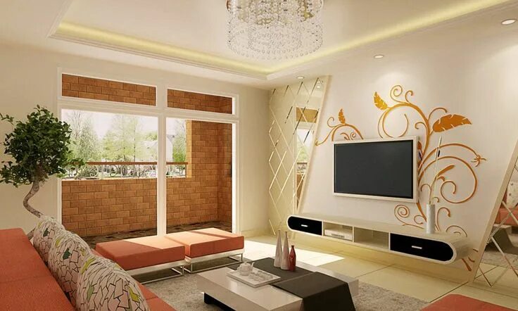 Красивые стены квартир фото фото 15 Enchanting & Modern Gypsum Board TV Wall Unit - Top Inspirations Wohnzimmer w
