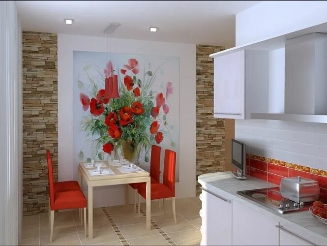 Красивые стены на кухне дизайн фото ОФОРМЛЕНИЕ МАЛЕНЬКИХ кухонь Архитектура, дизайн, обустройство - страница 250 - D