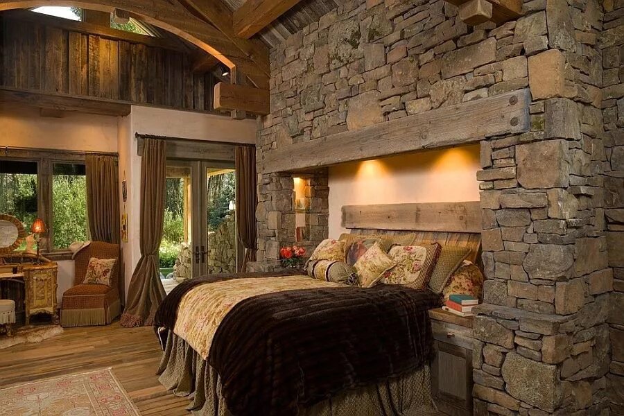 Красивые стены в доме фото Pareti in Pietra per Camere da Letto Classiche o Moderne MondoDesign.it Rustic b