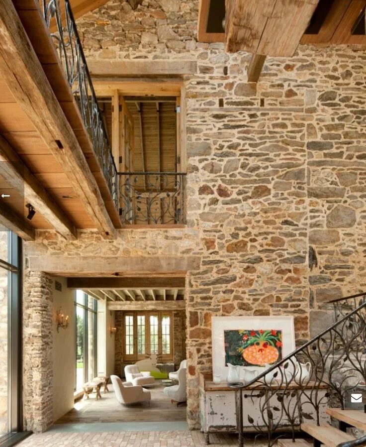 Красивые стены в доме фото Épinglé sur Country style Maison en pierre, Interieur maison, Renovation interie