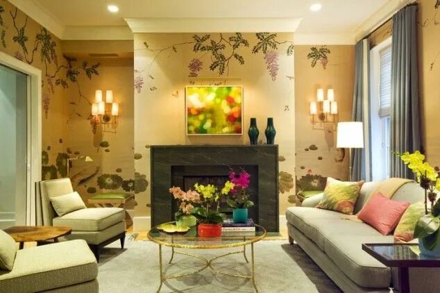 Красивые стены в интерьере гостиной фото Wallpaper Designs for Your Living Room Wallpaper living room, Wall decor design,