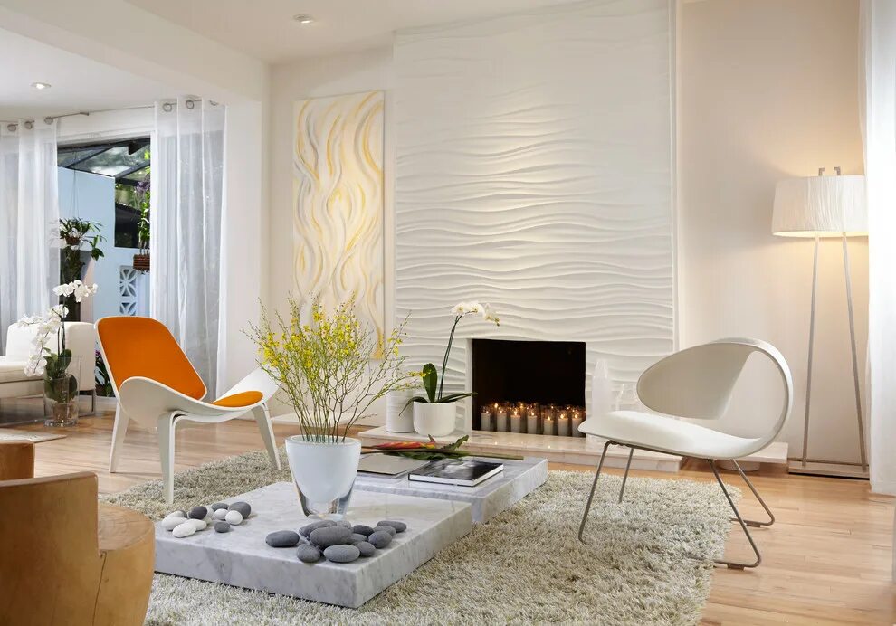 Красивые стены в интерьере гостиной фото By J Design Group - Panels - Wall Paneling - Miami Interior Designers - Modern -